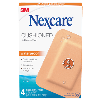 NEXCARE CUSHIONED WATER PROOF ADHESIVE PAD 4 PACK