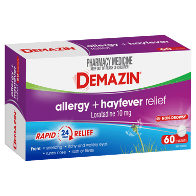 DEMAZIN ALLERGY + HAYFEVER 60 TABLETS