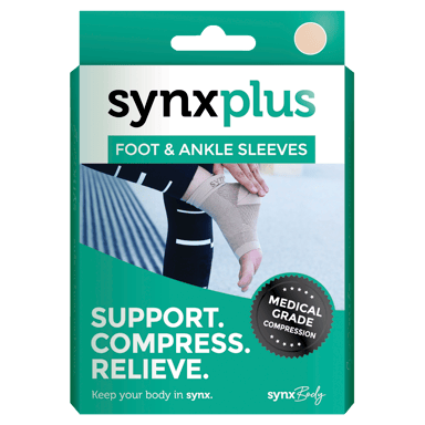 SYNXPLUS FOOT & ANKLE SLEEVE BEIGE SMALL