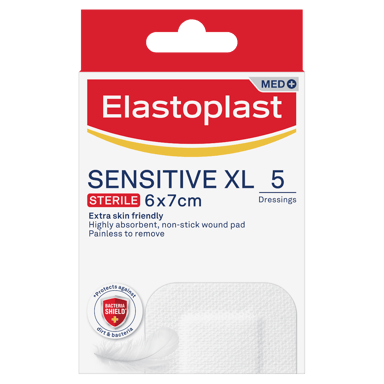 ELASTOPLAST SENSITIVE XL DRESSING 6CM X 7CM 5 PACK
