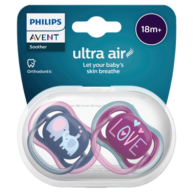 AVENT SOOTHER ULTRA AIR DECO AST 18MTHS+ 2 PACK