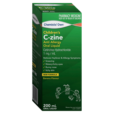 CHEMISTS OWN CHILD C-ZINE ALLERGY & HAYFEVER LIQUID  200ML