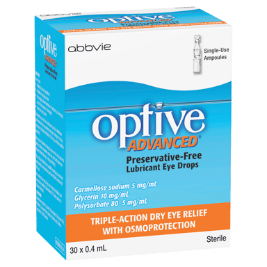 OPTIVE ADVANCED LUBRICANT EYE DROPS  0.4ML 30 PACK