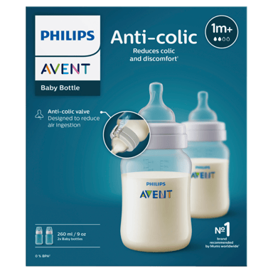 AVENT CLASSIC FEEDING BOTTLE ANTI COLIC 260ML 2 PACK