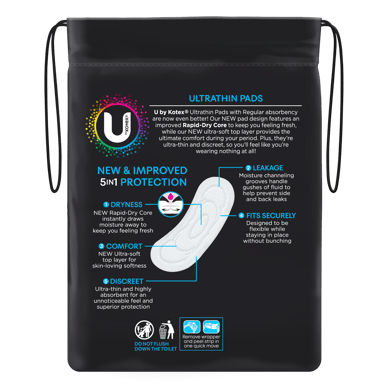 U BY KOTEX PADS ULTRATHIN REGULAR 14 PACK