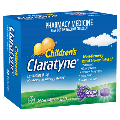 CLARATYNE CHILDRENS GRAPE 30 CHEWABLE TABLETS