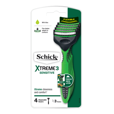 SCHICK XTREME 3 SENSITIVE DISPOSABLE RAZOR MEN 4 PACK