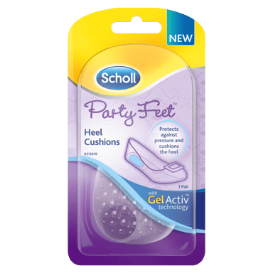 SCHOLL PARTY FEET GEL HEEL CUSHIONS 1 PAIR
