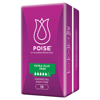 POISE 3-IN-1 PADS EXTRA PLUS 5D 10 PACK