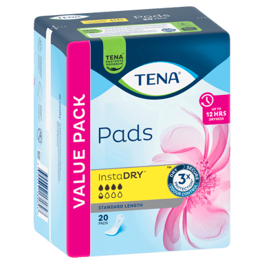 TENA PADS INSTADRY STANDARD 4.5D VALUE PACK 20 PACK