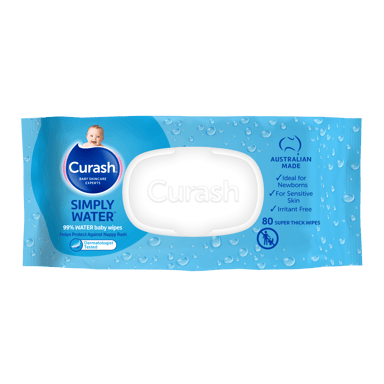 CURASH BABYCARE WIPES SIMPLY WATER 80 PACK