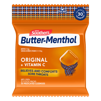 ALLENS SOOTHERS BUTTER MENTHOL MULTI PACK LOZENGES 30