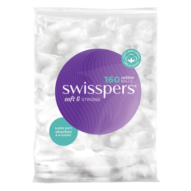 SWISSPERS COTTON WOOL BALLS 160 PACK
