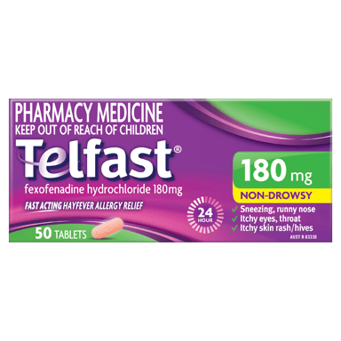 TELFAST 180MG 50 TABLETS