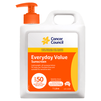 CANCER COUNCIL EVERYDAY VALUE S/SCREEN PUMP SPF50+ 1 LITRE
