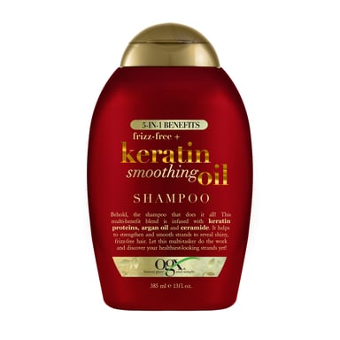 OGX 5IN1 BENEFITS FRIZZ FREE + KERATIN OIL SHAMPOO 385ML