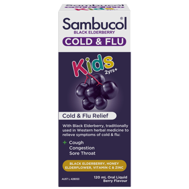 SAMBUCOL COLD & FLU RELIEF KIDS LIQUID 120ML