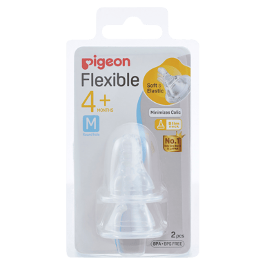 PIGEON TEAT FLEXIBLE PLUS SLIM NECK 3+ MONTHS 2 PACK