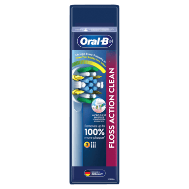 ORAL-B VITALITY+ POWER BRUSH HEADS FLOSS ACTION 3 PACK