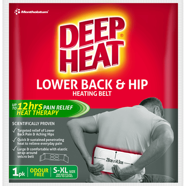 DEEP HEAT LOWER BACK & HIP HEAT BELT 1 PACK