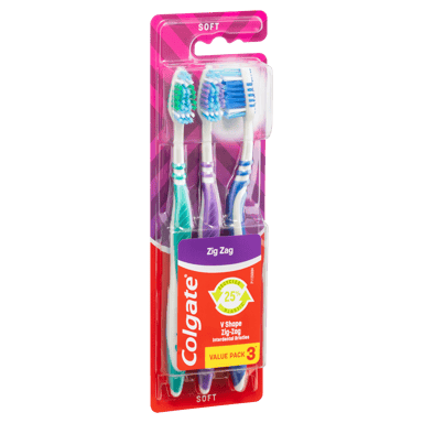 COLGATE TOOTHBRUSH ZIG-ZAG INTERDENTAL CLEAN SOFT 3 PACK