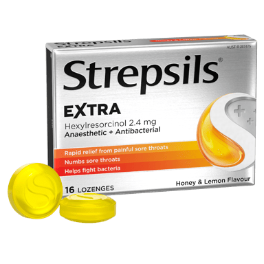 STREPSILS EXTRA HONEY & LEMON 16 LOZENGES