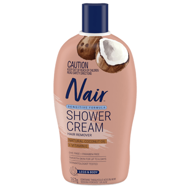 NAIR SENSITIVE HAIR REMOVAL SHOWER CREAM COCONUT OIL 357G