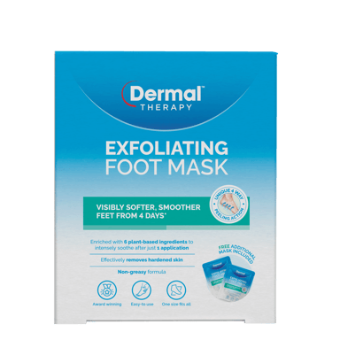 DERMAL THERAPY EXFOLIATING FOOT MASK 1 PACK