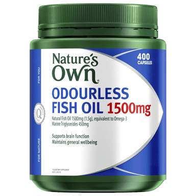 NATURES OWN ODOURLESS FISH OIL 1500MG 400 CAPSULES