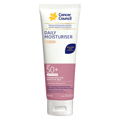 CANCER COUNCIL FACE SUNSCREEN MATT LIGHT TINT TUBE SPF50+ 75ML