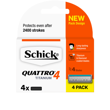 SCHICK QUATTRO TITANIUM REFILL BLADES 4 PACK