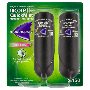 NICORETTE QUICKMIST COOL BERRY 150 SPRAYS TWIN PACK