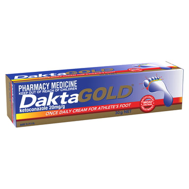 DAKTAGOLD ONCE DAILY CREAM FOR ATHLETES FOOT 30G