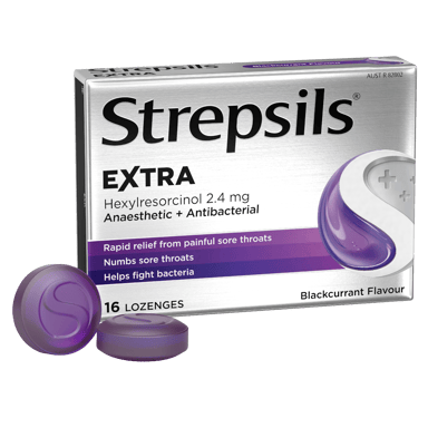 STREPSILS EXTRA BLACKCURRANT 16 LOZENGES