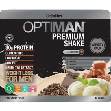 OPTISLIM OPTIMAN PREMIUM SHAKE VARIETY 56G 14 PACK