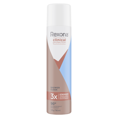 REXONA WOMEN CLINICAL ANTIPERSPIRANT SHOWER CLEAN 96HR 180ML