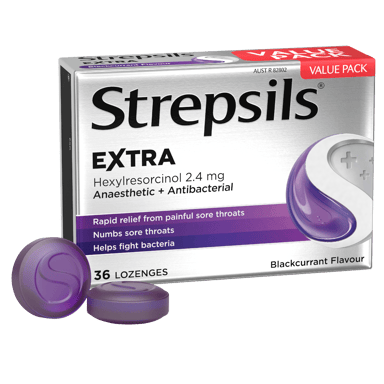 STREPSILS EXTRA BLACKCURRANT 36 LOZENGES