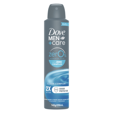 DOVE MEN ANTIPERSPIRANT CLEAN COMFORT ZERO ALUMINIUM 250ML