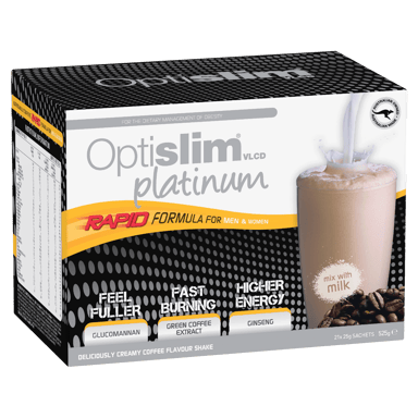 OPTISLIM VLCD PLATINUM SHAKE COFFEE 25G 21 PACK