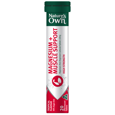 NATURES OWN MAGENSIUM + MUSCLE SUPPORT 20 TABETS