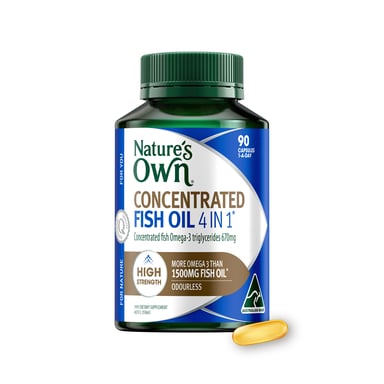 NATURES OWN CONCENTRATED FISH OIL 4 IN 1 90 CAPSULES