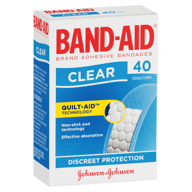 BAND-AID CLEAR STRIPS 40 PACK