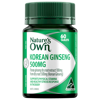 NATURES OWN KOREAN GINSENG 500MG 60 TABLETS