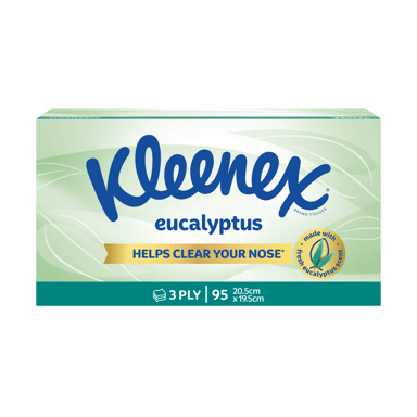 KLEENEX FACIAL TISSUES EUCALYPTUS 3 PLY 95 PACK