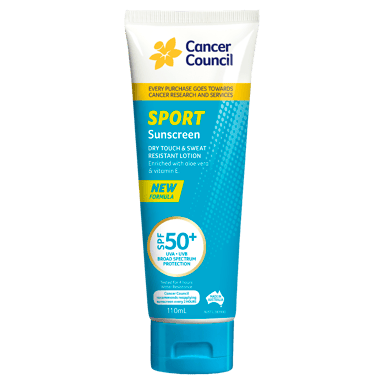 CANCER COUNCIL SPORT SUNSCREEN DRY TOUCH TUBE SPF50+ 110ML