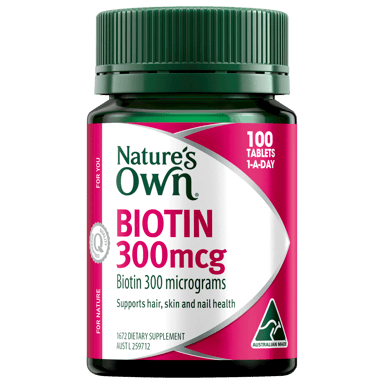NATURES OWN BIOTIN 300MCG 100 TABLETS