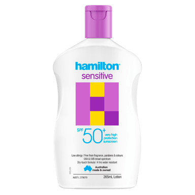 HAMILTON SENSITIVE SUNSCREEN LOTION SPF50+ 265ML