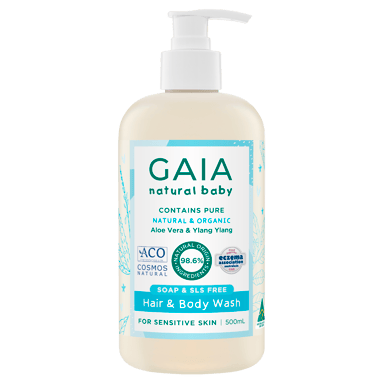 GAIA NATURAL HAIR AND BODY WASH 500ML