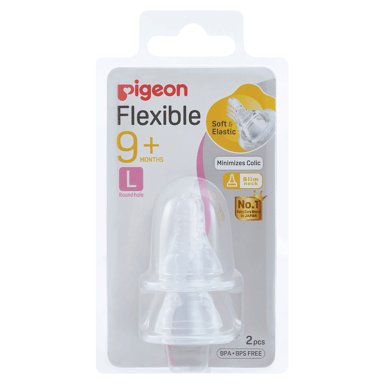 PIGEON TEAT FLEXIBLE PLUS SLIM NECK 6+ MONTHS 2 PACK