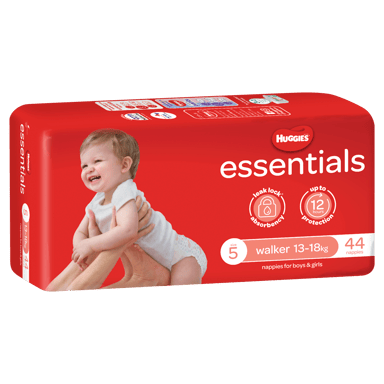 HUGGIES ESSENTIALS NAPPIES WALKER 44 PACK